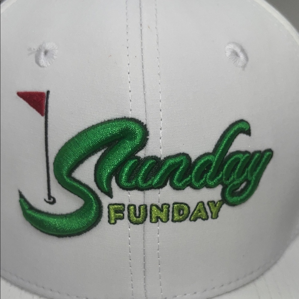 Sunday Swagger NEW Sunday Funday White & Green golf hat OS - Picture 13 of 15